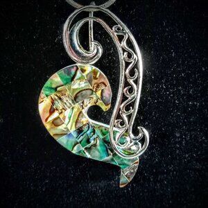 Handcrafted Abalone Shell & Silver Pendant